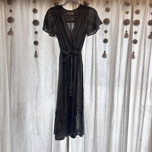 KNOX & ROSE-Blue Floral Print Wrap Dress Size S